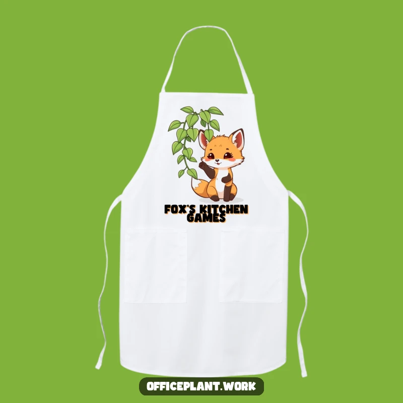 Funny Fox Cub Plant Apron: Playful Paw Gardener Gift