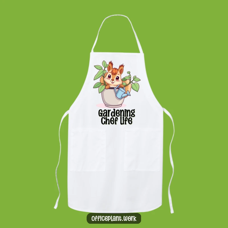 Funny Squirrel Plant Apron: Curious Critter Gardener Gift