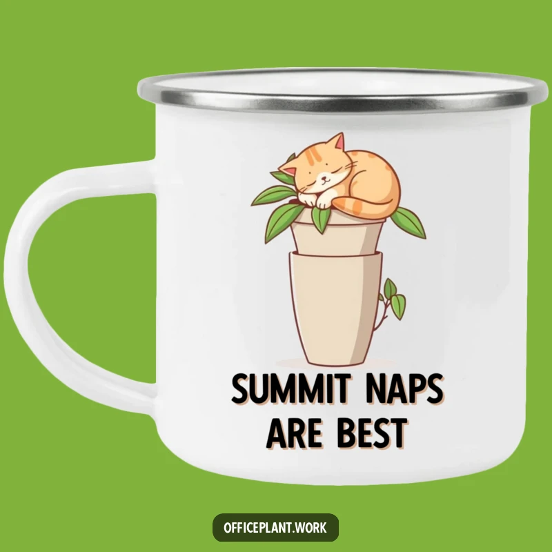 Funny Cat Plant Camping Mug - Outdoor Napper Gift