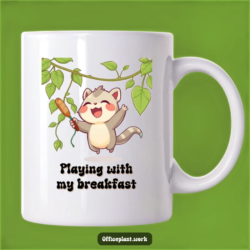 Funny Joyous Vine Swatting Creature Mug, Playful Plant Pal Gift, Hilarious