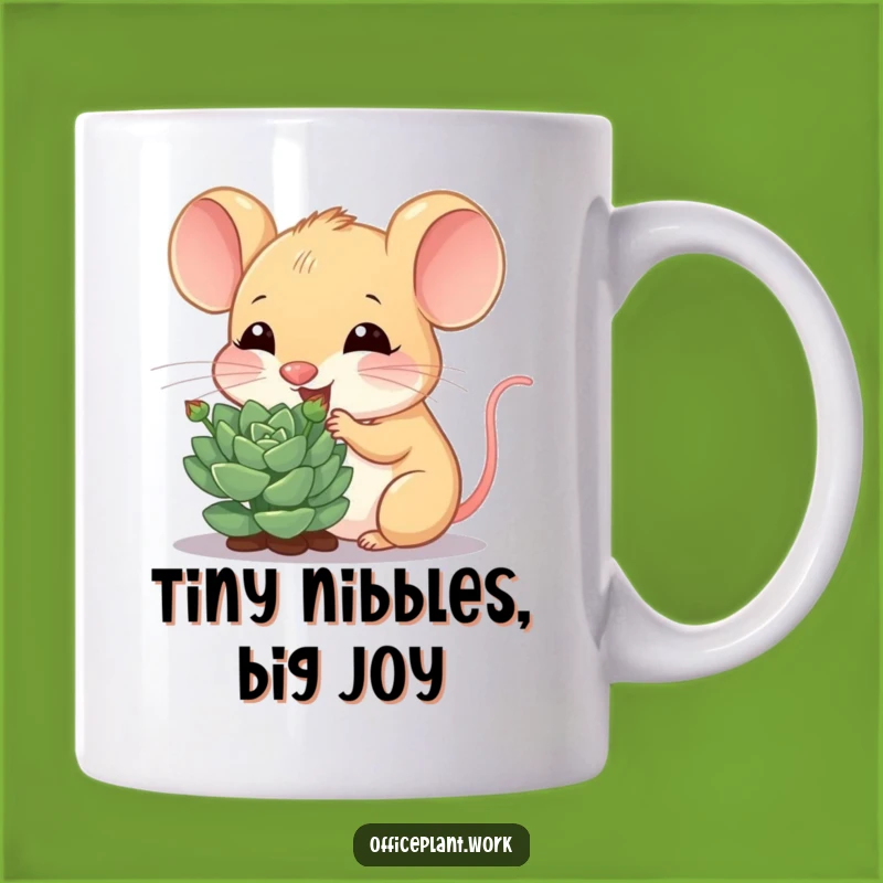 Funny Mouse Succulent Mug: Cheerful Nibbler Plant Lover Gift