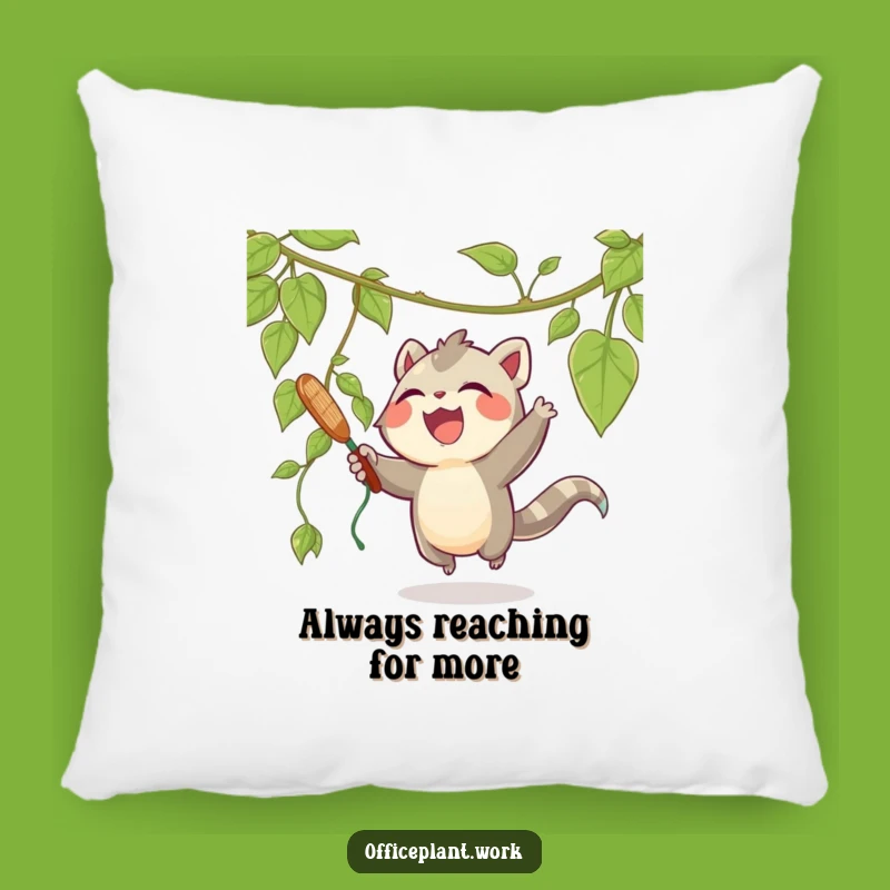 Funny Joyous Creature Pillow, Playful Vine Swatting Cushion, Cozy Funny Gift