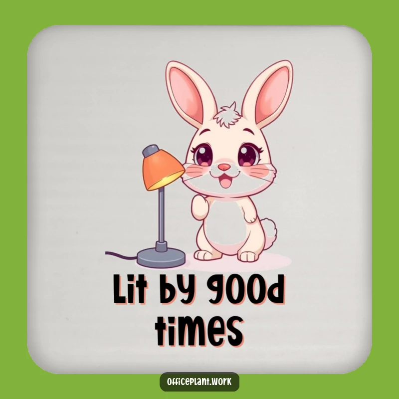 Funny Bunny Lamp Coaster Set: Playful Nudge Table Protection Gift