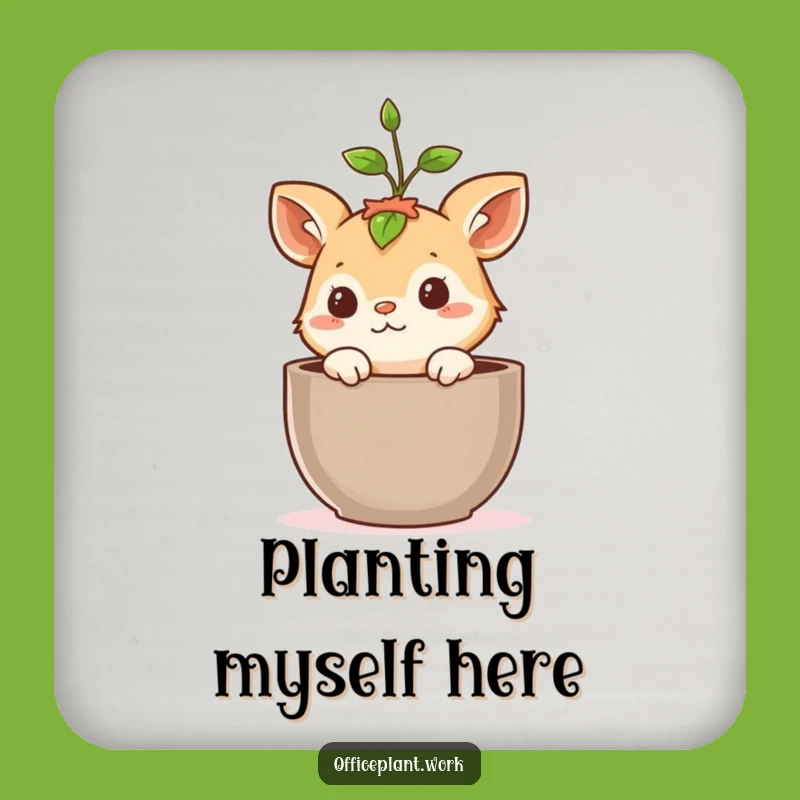 Funny Curious Plant Coaster, Sprout Peek-a-Boo Drink Protector, Hilarious Gift